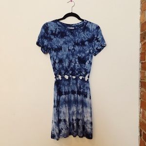 Blue Tie Dye American Eagle cut-out dress